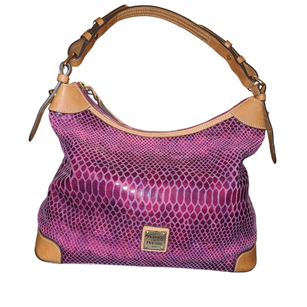 Authentic Dooney & Bourke Faux Snakeskin Embossed… - image 1